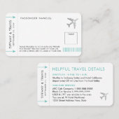 Placement Carte de place du pass pour l'avion d'argent (Devant / Derrière)