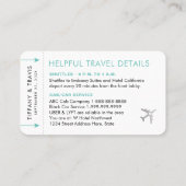 Placement Carte de place du pass pour l'avion d'argent (Dos)