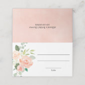 Placement Carte de place élégante à la verdure de pêche (Extérieur déplié)