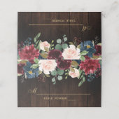 Placement Carte de place en bois rustique Floral de la Marin (Extérieur déplié)