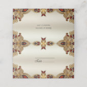 Placement Carte de place en pierre rouge à fleurs dorées (Extérieur déplié)