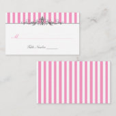 Placement Carte de place en rayures rose et blanc (Devant / Derrière)