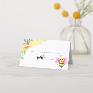 Placement Carte de place fleurie Bee and honeycomba