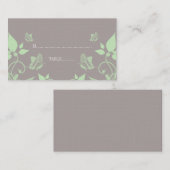 Placement Carte de Place Florale Papillon Vert (Devant / Derrière)