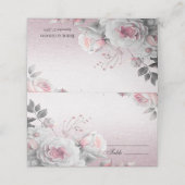 Placement Carte de Place Florale Rose (Extérieur déplié)