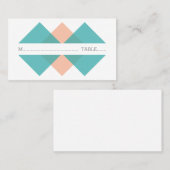 Placement Carte de place géométrique de corail turquoise (Devant / Derrière)