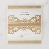 Placement Carte de place Gold Ornate White Pearl (Extérieur déplié)