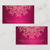 Placement Carte de place inspirée de Hot Pink Indian (Devant / Derrière)