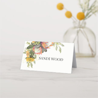 Placement Carte de place King Protea Bouquet Mariage