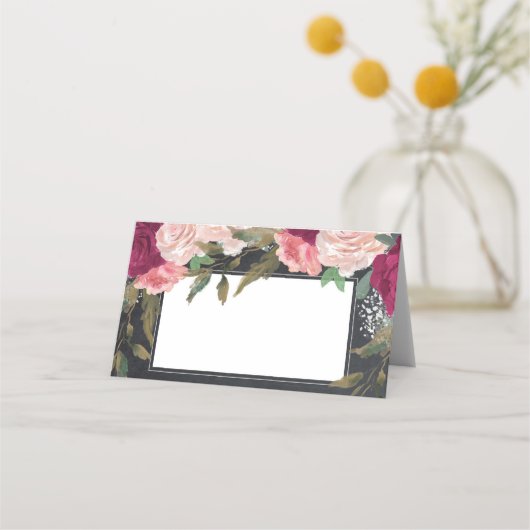 Placement carte de place mariage à tableau rose-rose (Devant)