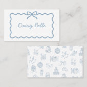 Placement Carte de place Mariage Bleu Levé à la main (Devant / Derrière)