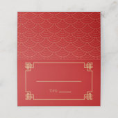 PLACEMENT CARTE DE PLACE MARIAGE CHINOISÉRIE ROUGE (Extérieur déplié)