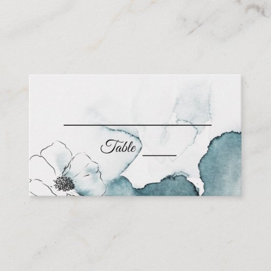 Placement Carte de place Mariage d'aquarelle turquoise (Devant)