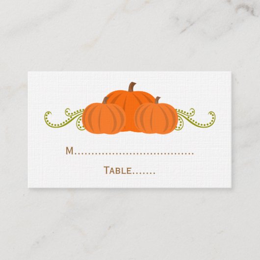 Placement Carte de place Mariage de automne citrouille (Devant)
