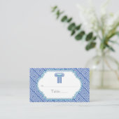 Placement Carte de place mariage de clé et colonne bleu grec (Debout devant)