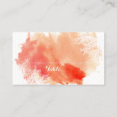 Placement Carte de place mariage de corail moderne aquarelle (Dos)