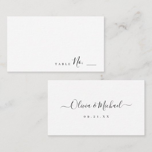 Placement Carte de place mariage de script simple moderne (Devant / Derrière)