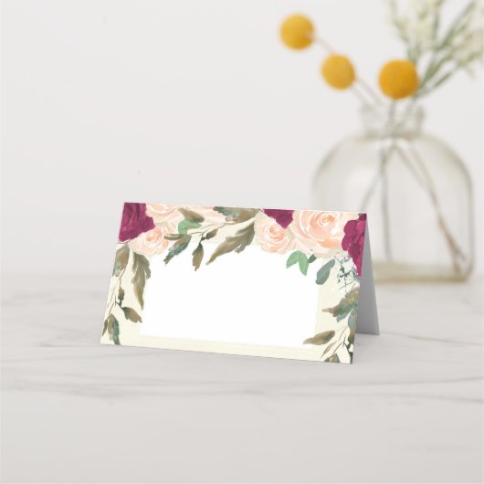 Placement Carte de place mariage d'ivoire fleuri de pêche de (Devant)