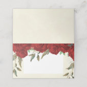 Placement Carte de place mariage d'ivoire fleuri de roses ro (Extérieur déplié)