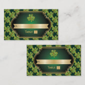 Placement Carte de place mariage Gold green Irish (Devant / Derrière)