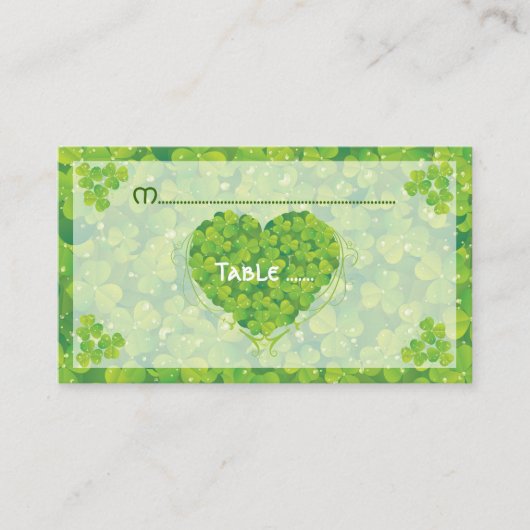 Placement Carte de place mariage irlandaise St. Patrick's Da (Devant)