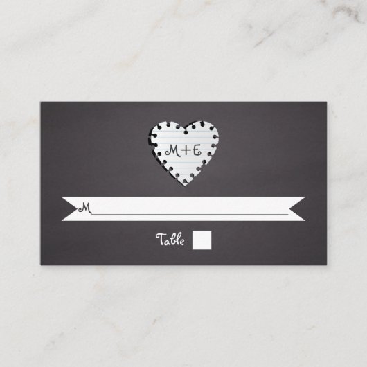 Placement Carte de place mariage monogramme de tableau de bo (Devant)