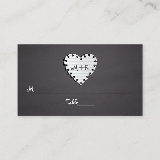 Placement Carte de place mariage monogramme de tableau de bo (Devant)
