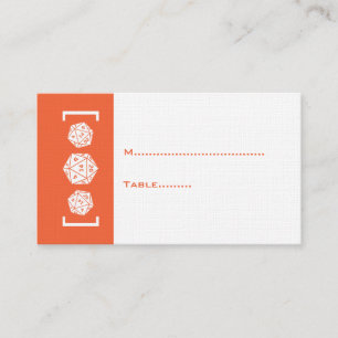 Placement Carte de place Mariage Orange D20 Dice Gamer