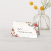 Placement Carte de place Mariage plié en Pinecone rouge d'hi (Devant)