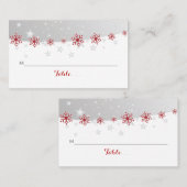 Placement Carte de place mariage rouge, grise (Devant / Derrière)