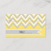 Placement Carte de place moderne chevron gris, jaune mariage (Dos)