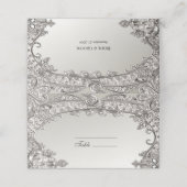 Placement Carte de place moderne ornée d'argent (Extérieur déplié)