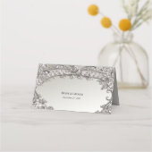 Placement Carte de place moderne ornée d'argent (Dos)