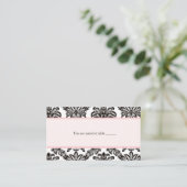 Placement Carte de place moderne rose élégant damassé (Debout devant)