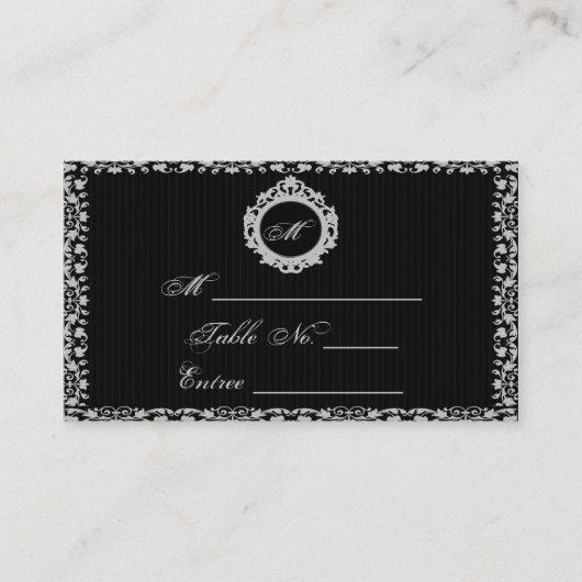 Placement Carte de place Monogramme cadre gothique (Devant)