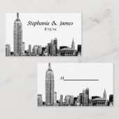 Placement Carte de place NYC Skyline Etched 01B (Devant / Derrière)