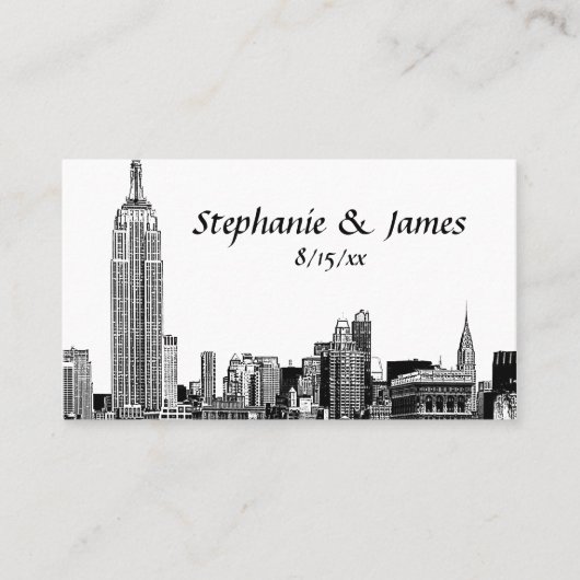 Placement Carte de place NYC Skyline Etched 01B (Devant)