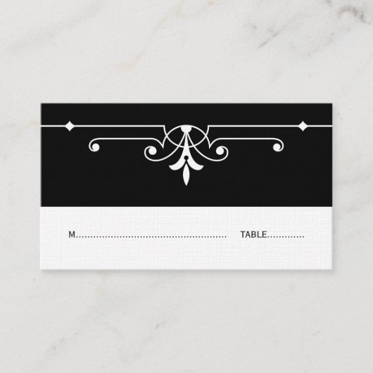 Placement Carte de Place Ornementale Soignée (Devant)