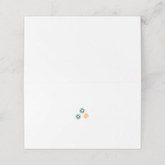 Placement Carte de place pliée (Extérieur déplié)