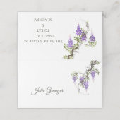 Placement Carte de place pliée (Extérieur déplié)