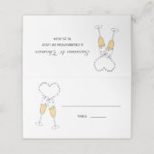 Placement Carte de place pliée Coeur Champagne (Extérieur déplié)