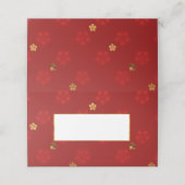 Placement Carte de place pliée du Motif rouge Lotus (Extérieur déplié)