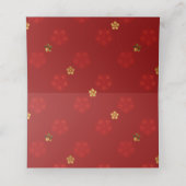 Placement Carte de place pliée du Motif rouge Lotus (Intérieur déplié)