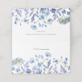 Placement Carte de place pliée Fleur sauvage bleu Floral Mar (Extérieur déplié)