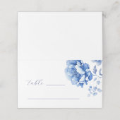 Placement Carte de place pliée Fleurs bleues (Extérieur déplié)
