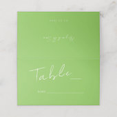 Placement Carte de place pliée Lime Green Mariage (Extérieur déplié)