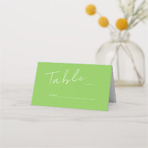 Placement Carte de place pliée Lime Green Mariage