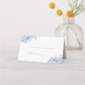 Placement Carte de place pliée Mariage Blue Hydrangeas (Devant)