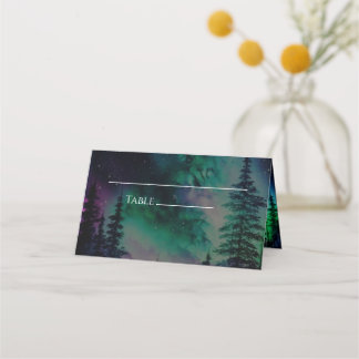 Placement Carte de place pliée Mariage de lumière du Nord cé