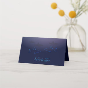 Placement Carte de place pliée Mariage de requin bleu
